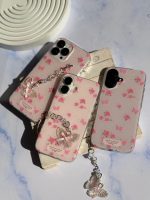 قاب Pink Flower Butterfly با آویز (کدC2116)